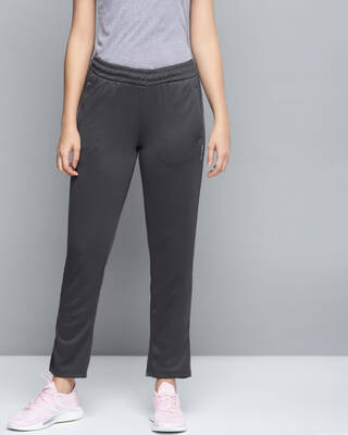 Shop Alcis Women Charcoal Grey Solid Track Pants-Front