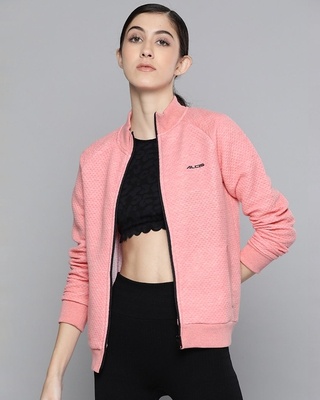 Shop Alcis Women Pink Slim Fit Jacket-Front