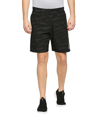 Shop Men's Black Printed Regular Shorts-Front