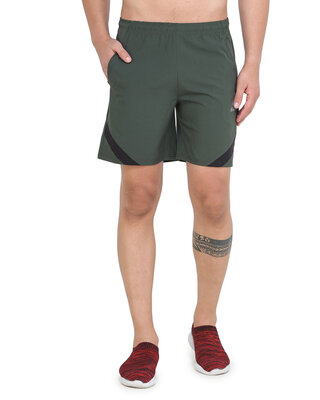 Shop ALSTYLE Solid Men Green Basic Shorts-Front