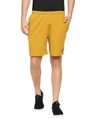 Shop Men's Mustard Solid Regular Shorts-Front