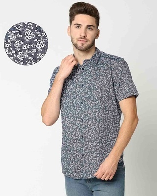 Shop AOP Satin Print Half Sleeve Shirt-Front