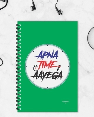 Shop Apna Time Aayega Designer Notebook (Soft Cover, A5 Size, 160 Pages, Ruled Pages)-Front