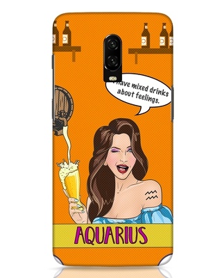 Shop Aquarius Zodiac Designer Hard Cover for OnePlus 6T-Front