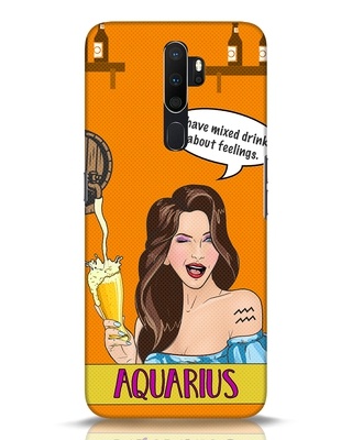 Shop Aquarius Zodiac Designer Hard Cover for Oppo A5 2020-Front