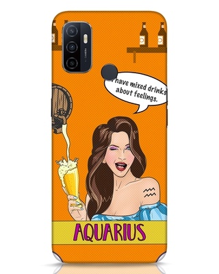 Shop Aquarius Zodiac Designer Hard Cover for Oppo A53-Front