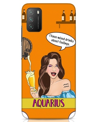 Shop Aquarius Zodiac Designer Hard Cover for Xiaomi Poco M3-Front