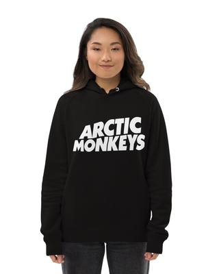 Shop Women's Black Arctic Monkeys Print Regular Fit Hoodie-Front