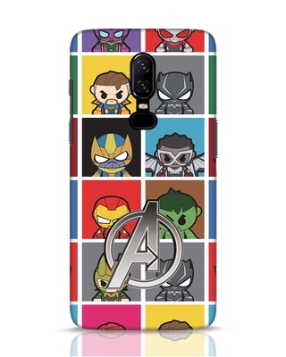 Shop Avengers Chibi 3D Designer Cover for OnePlus 6-Front