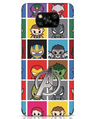 Shop Avengers Chibi 3D Designer Cover for Xiaomi Poco X3 Pro-Front