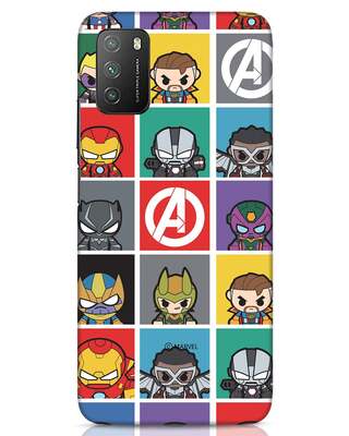 Shop Avengers Chibi Xiaomi Poco M3 Mobile Covers (AVL)-Front
