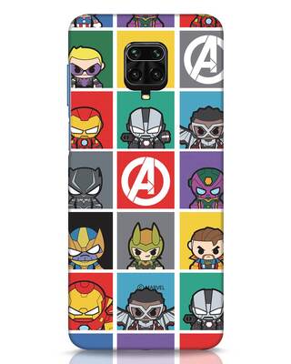 Shop Avengers Chibi Xiaomi Redmi Note 9 Pro Mobile Cover (AVL)-Front