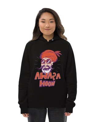 Shop Women's Black Awara Hoon Print Regular Fit Hoodie-Front