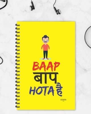 Shop Baap Baap Hota Hai Designer Notebook (Soft Cover, A5 Size, 160 Pages, Ruled Pages)-Front