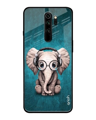 Shop Baby Elephant Printed Premium Glass Cover for Xiaomi Redmi Note 8 Pro (Shock Proof, Lightweight)-Front