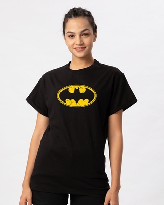 Shop Batman Classic Logo Boyfriend T-Shirt (BML)-Front