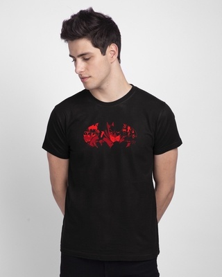 Shop Batman Comic Grunge (BML) Half Sleeve T-shirt-Front