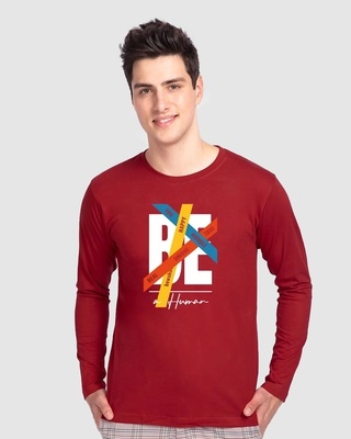 Shop Be A Human Full Sleeve T-Shirt-Front