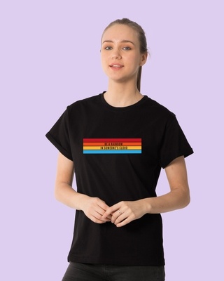 Shop Women's Black Be A Rainbow Boyfriend T-shirt-Front