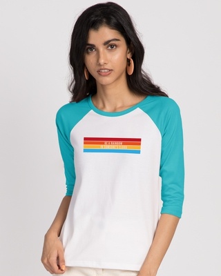 Shop Be A Rainbow T-Shirt 3/4th Sleeve Raglan T-Shirt-Front