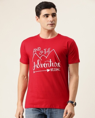 Shop Be Awara Adventure Begins Half Sleeve T-Shirt For Men-Front