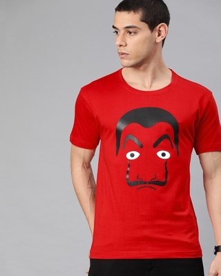 Shop Be Awara Dali Face Half Sleeve T-Shirt For Men-Front