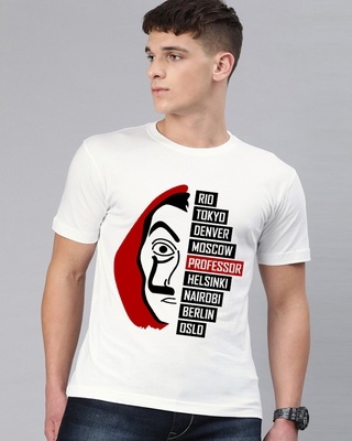 Shop Be Awara Heist Names Half Sleeve T-Shirt For Men-Front