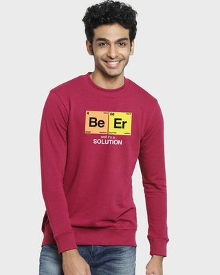 Shop Burgundy Be-Er Solution Sweatshirt-Front