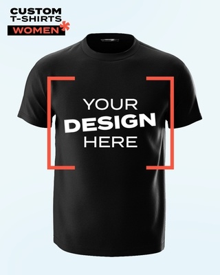 Shop Customizable Women Black Round Neck T-Shirt-Front