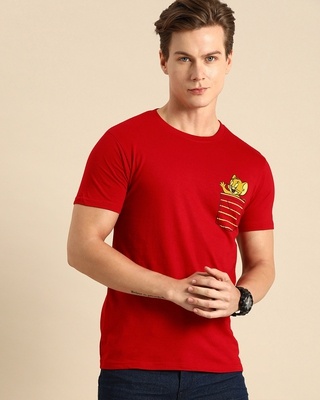 Shop Men's Red Pocket Jerry (TJL) Graphic Printed T-shirt-Front