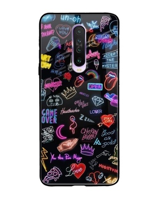 Shop Black Accept The Mystery Printed Glass Back Case for Xiaomi Poco X2-Front
