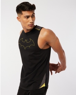 Shop Men's Black Batman Athleisure Vest-Front