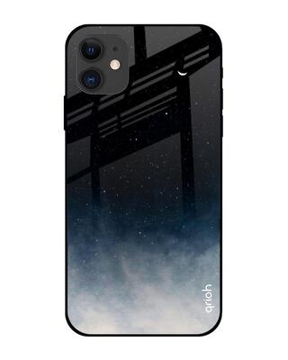 Shop Black- Blue Aura IPhone 12 Premium Glass Case (Gorilla Glass & Shockproof Anti-Slip Silicone)-Front