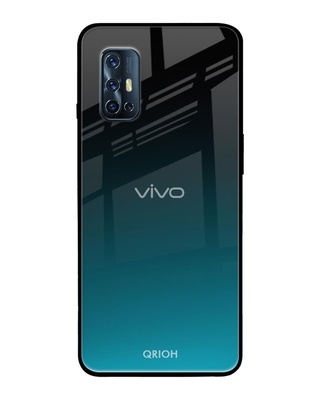 Shop Ultramarine Printed Premium Glass Cover for Vivo V19 (Shock Proof, Lightweight)-Front