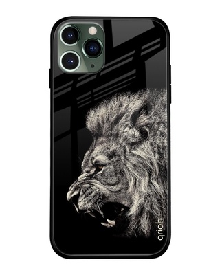 Shop Brave Lion Printed Premium Glass Cover for iPhone 11 Pro(Shock Proof, Lightweight)-Front