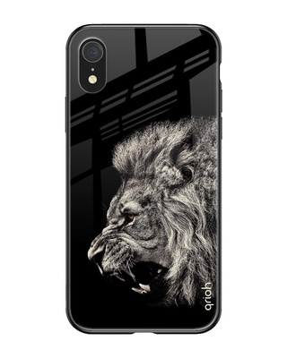 Shop Brave Lion Printed Premium Glass Cover for iPhone XR(Shock Proof, Lightweight)-Front