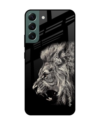 Shop Brave Lion Printed Premium Glass Cover for Samsung Galaxy S22 Plus 5G (Shock Proof, Lightweight)-Front