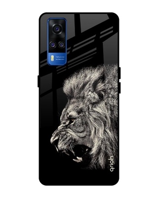Shop Brave Lion Printed Premium Glass Cover for Vivo Y51 2020 (Shock Proof, Lightweight)-Front