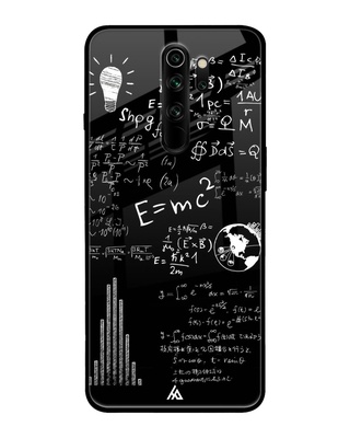 Shop Black Funny Math Printed Glass Back Case for Xiaomi Redmi Note 8 Pro-Front
