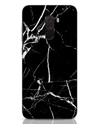 Shop Black Marble Xiaomi POCO F1 Mobile Cover-Front