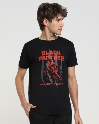 Shop Black Panther Red Half Sleeve T-Shirt (AVL)-Front