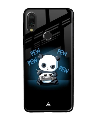 Shop Black Pew Pew Printed Glass Back Case for Xiaomi Redmi Note 7 Pro-Front