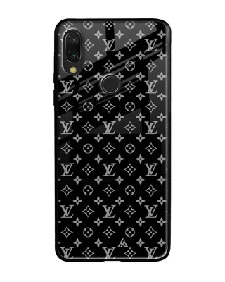 Shop Black Symbolic Pattern Printed Glass Back Case for Xiaomi Redmi Note 7 Pro-Front