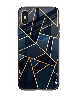 Shop Abstract Tiles Printed Premium Glass Cover for iPhone X(Shock Proof, Lightweight)-Front
