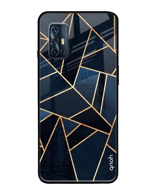 Shop Abstract Tiles Printed Premium Glass Cover for Vivo V19 (Shock Proof, Lightweight)-Front