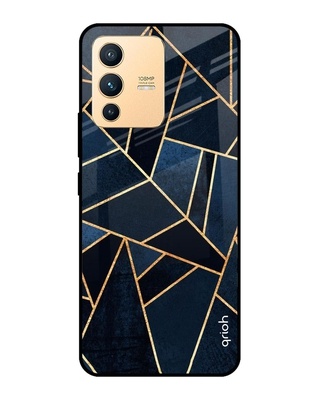 Shop Abstract Tiles Printed Premium Glass Cover for Vivo V23 5G (Shock Proof, Lightweight)-Front