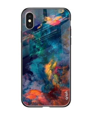 Shop Cloudburst Printed Premium Glass Cover for iPhone XS Max (Shock Proof, Lightweight)-Front