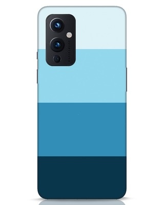Shop Blue Ombre Stripes OnePlus 9 Mobile Cover-Front
