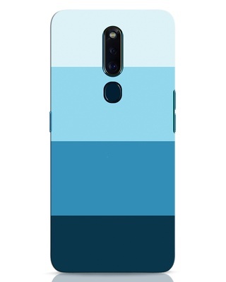 Shop Blue Ombre Stripes Oppo F11 Pro Mobile Cover-Front