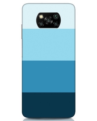 Shop Blue Ombre Stripes Xiaomi Poco x3 Mobile Cover-Front
